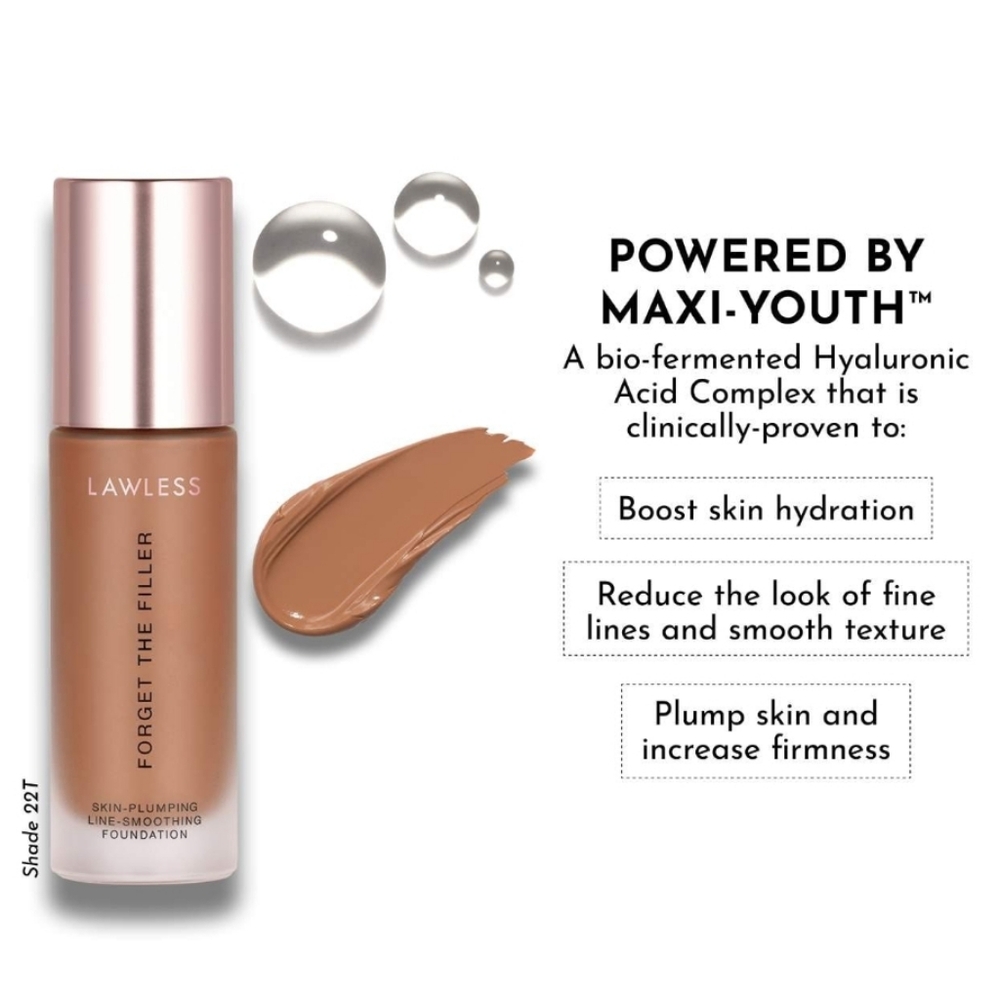 NIB LAWLESS FORGET THE FILLER SKIN PLUMPING LINE SMOOTHING FOUNDATION T17 - Picture 8 of 15